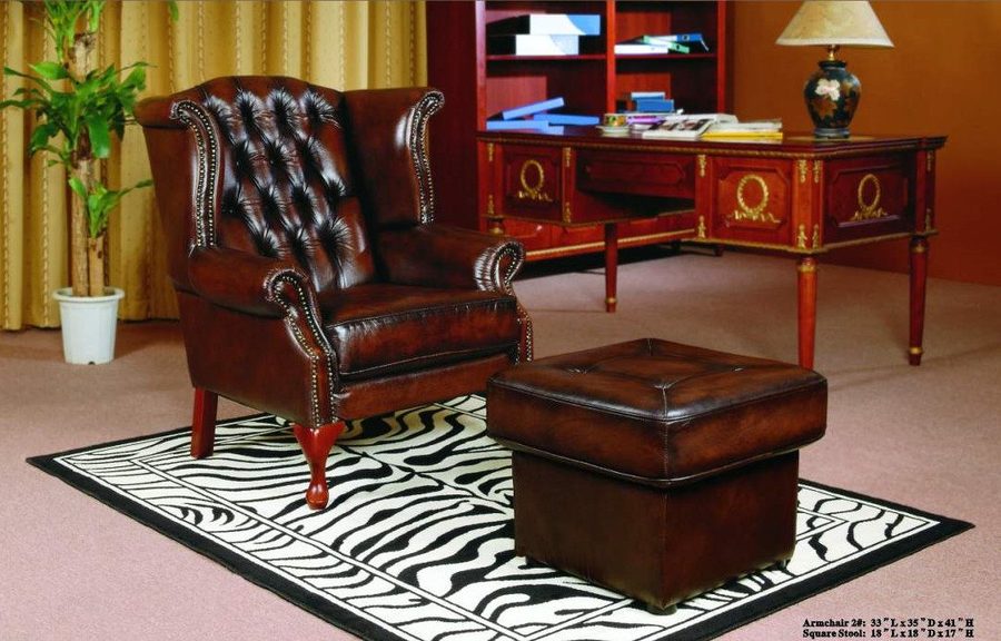 Salottini Chesterfield-Sessel Edler Chesterfield Sessel Birmingham Ohrensessel rot