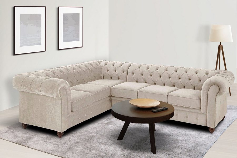 OTTO home Chesterfield-Sofa Chesterfield Ecksofa, auch in Leder L-Form, hochwertige Knopfheftung, langer Schenkel links oder rechts wählbar