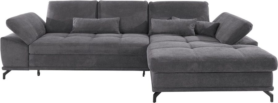 OTTO home Ecksofa Costello L-Form, B: 301cm, Sitztiefen & Armteilverstellung, Federkern, 3 Nierenkissen, mit Schlaffunktion & Bettkasten