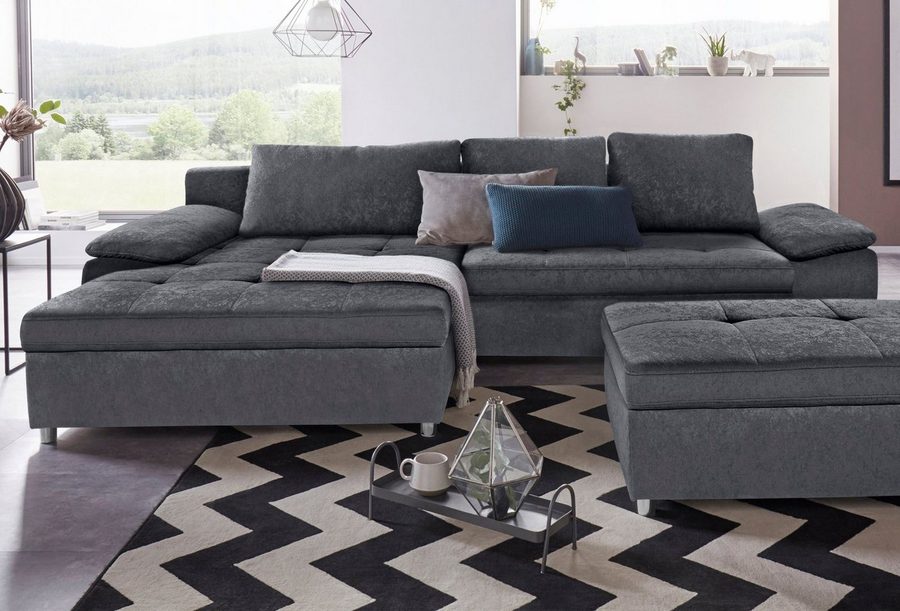OTTO home Ecksofa Labene, L-Form, B: 270/290 cm, Bettfunktion & Bettkasten wählbar, XL/XXL wählbar, Federkern wählbar, lose Rückenkissen, modernes Design