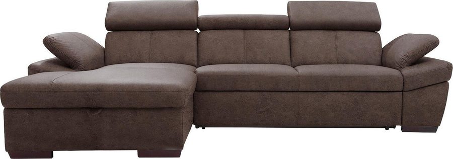 exxpo - sofa fashion Ecksofa Salerno, Funktionssofa, Breite 280cm, hoher Sitzkomfort, L-Form, inkl. Kopf- und Armteilverstellung, wahlweise mit Bettfunktion