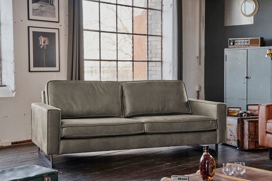 KAWOLA Sofa VILNIUS, Couch Lederfaserstoff, 2-Sitzer oder 3-Sitzer, verschiedene Farben