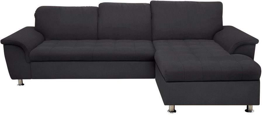 DOMO collection Ecksofa FRANZI 278x170x81 cm, Steppung im Sitzbereich, L-Form, wahlweise mit Bettfunktion, Bettkasten und Kopfteilverstellung