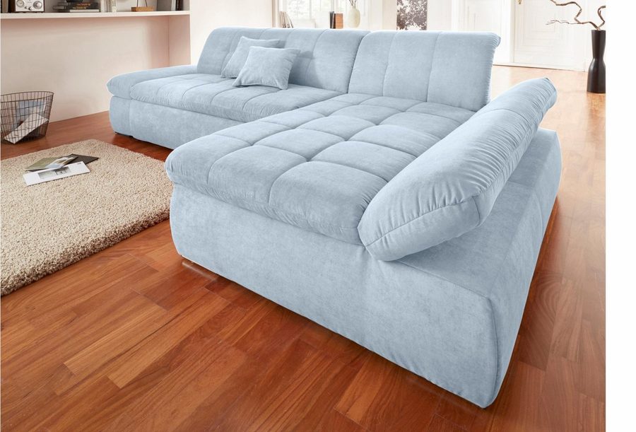 DOMO collection Ecksofa NMORIC XXL, 300x172x80cm, viel Platz, bequem, L-Form, wahlweise mit Bettfunktion und Armlehnverstellung