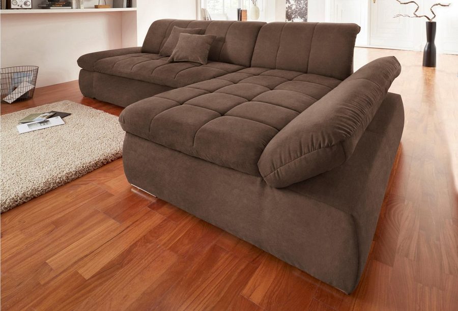 DOMO collection Ecksofa NMORIC XXL, 300x172x80cm, viel Platz, bequem, L-Form, wahlweise mit Bettfunktion und Armlehnverstellung