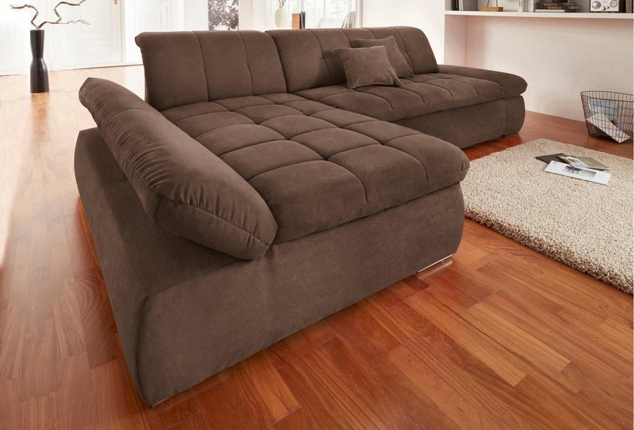 DOMO collection Ecksofa NMORIC XXL, 300x172x80cm, viel Platz, bequem, L-Form, wahlweise mit Bettfunktion und Armlehnverstellung