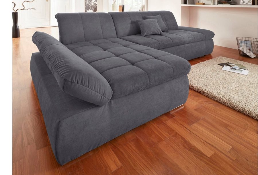 DOMO collection Ecksofa NMORIC XXL, 300x172x80cm, viel Platz, bequem, L-Form, wahlweise mit Bettfunktion und Armlehnverstellung