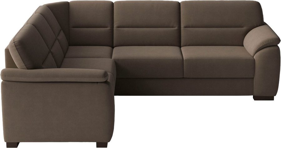 sit&more Ecksofa Montego L-Form, B: 256 cm, große Stoffauswahl, Komfortsitzhöhe 46 cm, mit Schlaffunktion und Schubkasten mit Stauraum
