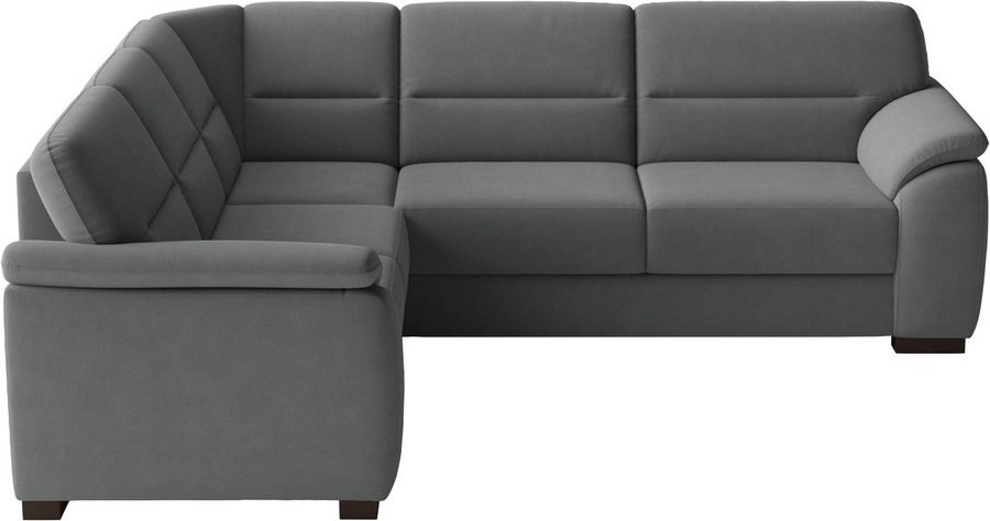sit&more Ecksofa Montego L-Form, B: 256 cm, große Stoffauswahl, Komfortsitzhöhe 46 cm, mit Schlaffunktion und Schubkasten mit Stauraum