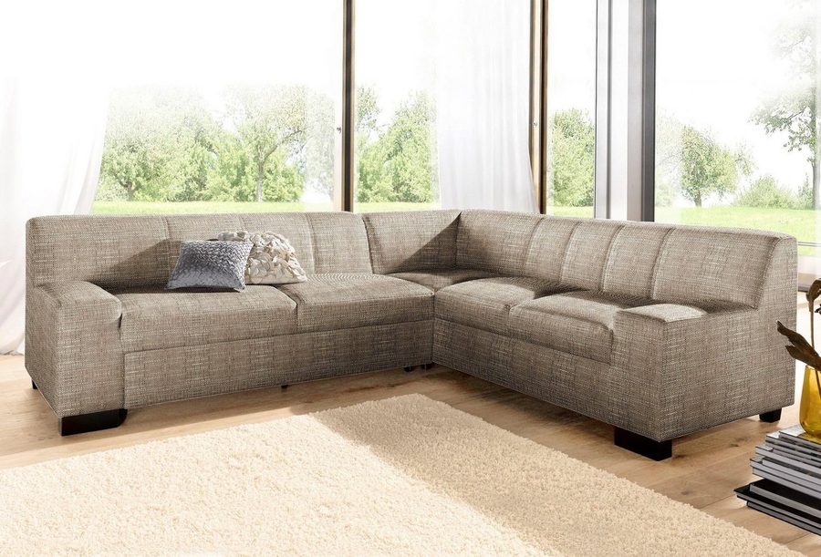 DOMO collection Ecksofa Norma Top, elegant & modern, flache Armlehnen, Breite 247cm, L-Form, wahlweise mit Bettfunktion
