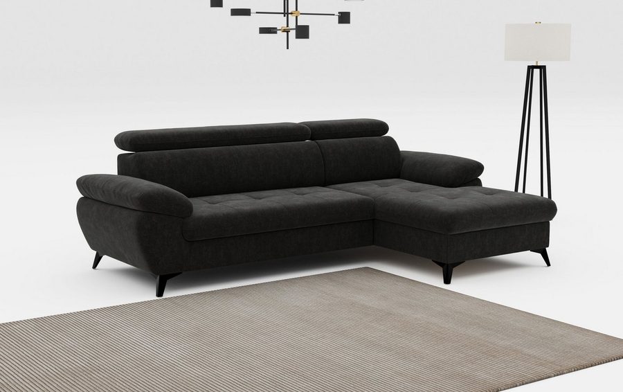 COTTA Ecksofa Hudson, optional mit Schlaffunktion und XL Bettkasten, Liegefläche 190x119cm