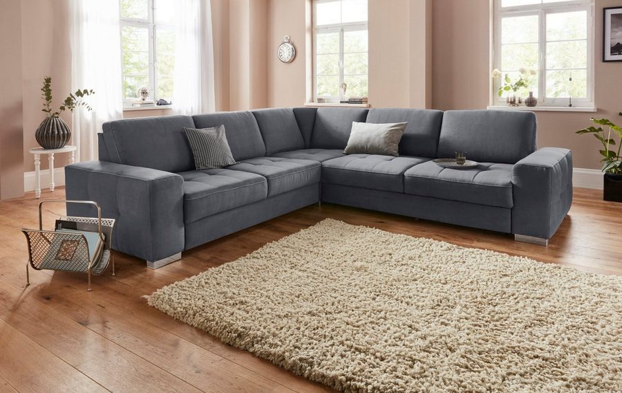 sit&more Ecksofa Santorini L-Form, mit Federkern und Sitztiefenverstellung, wahlweise mit Schlaffunktion