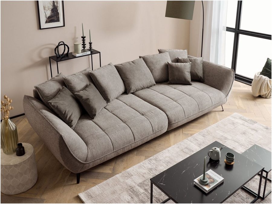 exxpo - sofa fashion Big-Sofa Triton Mega Sofa,toller Sitzkomfort, Steppung im Sitz, Breite 311cm, inkl.10-teiliges Kissenset,gemütliches Megasofa,viel Platz zum Relaxen