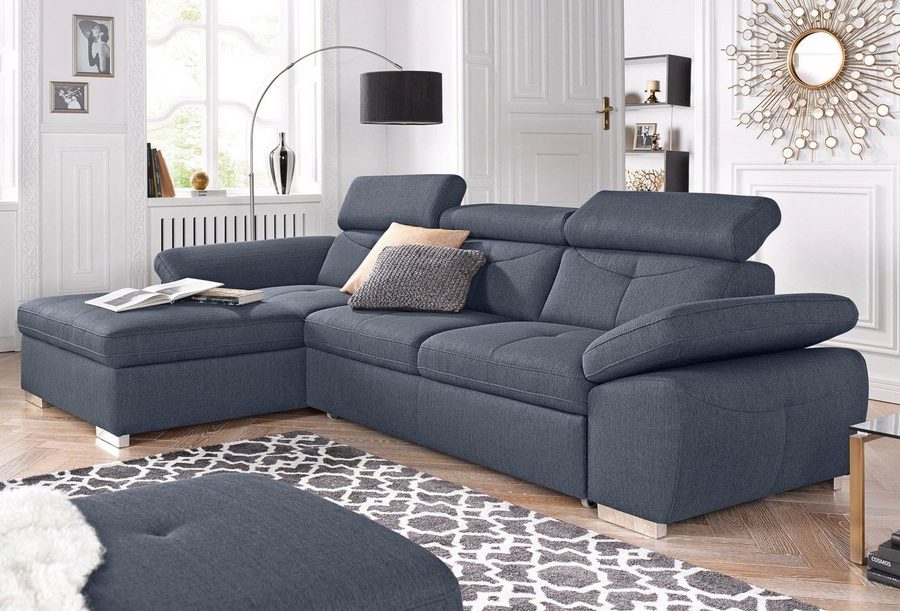 exxpo - sofa fashion Ecksofa Spring, super bequem, mit Armteil- und Kopfteilfunktion, L-Form, wahlweise mit Bettfunktion und Bettkasten