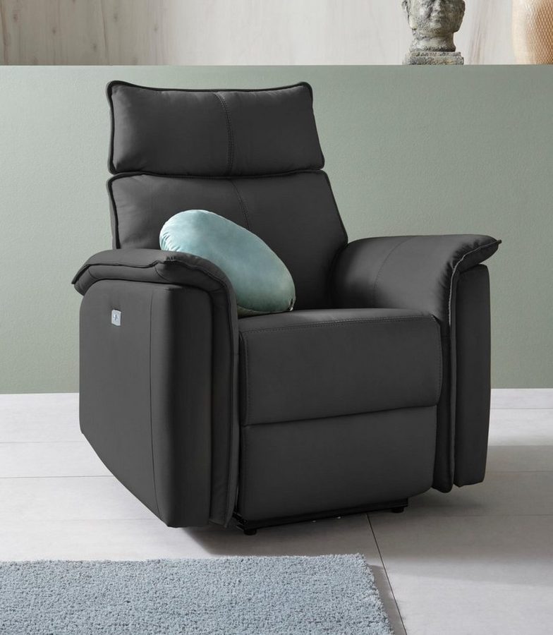 OTTO home Relaxsessel Zola, TV-Sessel mit Schlaffunktion, Sessel für Wohnzimmer mit, elektrischer Relaxfunktion und USB-Steckeranschluss, Breite 87 cm