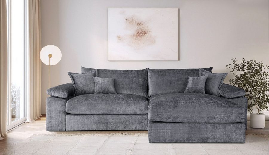 OTTO home Ecksofa Soft&Cosy XXL L-Form, B: 303 cm - OTTO. Verlässliche Qualität., Mega-Sofa, Cord oder Chenille-Struktur, mit Federkern & 4 Zierkissen