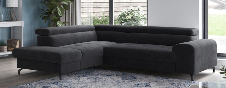 COTTA Ecksofa Aura L-Form, B: 260 cm, inkl. Schlaffunktion, auch in Cord, mit Schlaffunktion, Bettkasten & Kopfteilverstellung