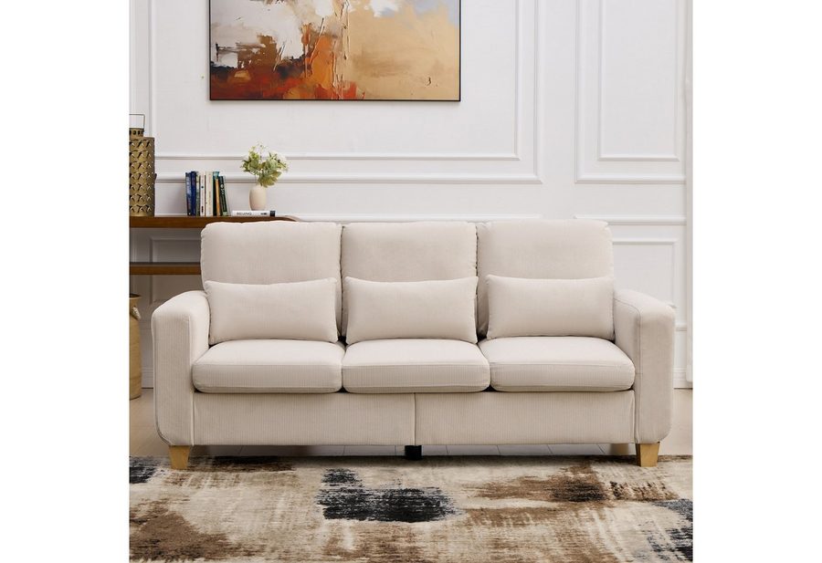 CANMOV 3-Sitzer Canmov 2&3 Sitzer Sofa, Couch mit Seitentasche & Kissen, Wohnzimmer, kleines sofa, schlafsofa dauerschläfer, 176cm Breite, couch von CANMOV
