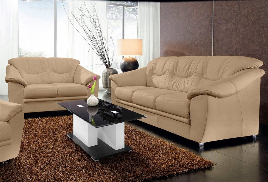 sit&more Polstergarnitur Savona, Set: 2- & 3er-Sofa, B: 148 bzw. 198 cm, Federkern-Polsterung, komfortable Sitzhöhe 46 cm, frei im Raum stellbar, stilvolles Design