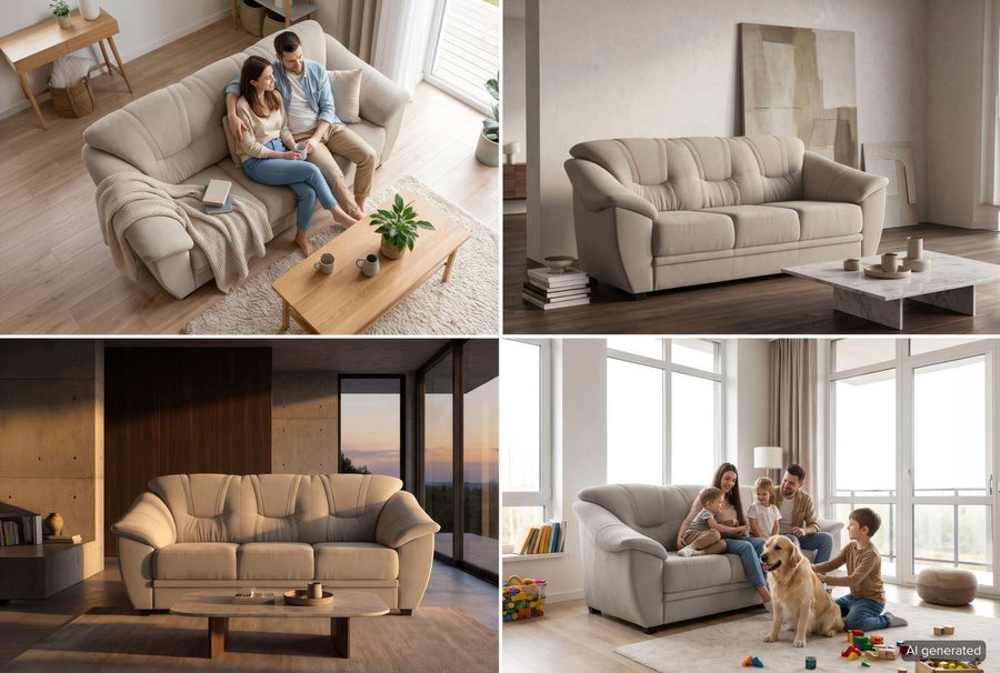sit&more 3-Sitzer Savona, B: 198 cm, Federkern, Komfortsitzhöhe 46 cm, optional Schlaffunktion, Liegefläche 190x137cm, Stoff- & Lederauswahl