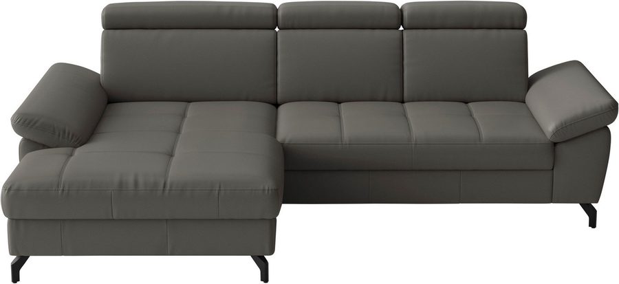 sit&more Ecksofa Vanity L-Form, Leder, B: 264 cm, mit Sitz-, Kopf u. Armteilverstellung, Couch optional mit Schlaffunktion & Bettkasten, in Leder