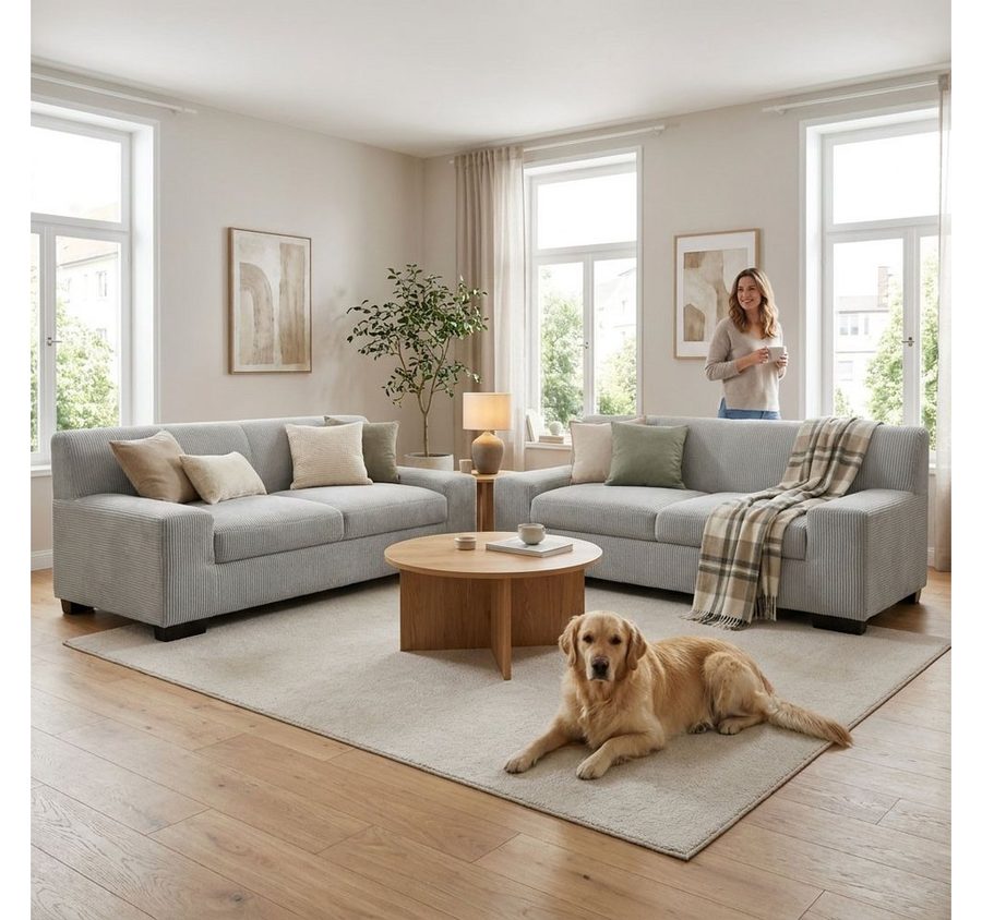 OTTO home Polstergarnitur Faxxe aus 2-Sitzer und 3-Sitzer, (Set, 2-tlg), aus haustierfreundlichem Pet Friendly Cord