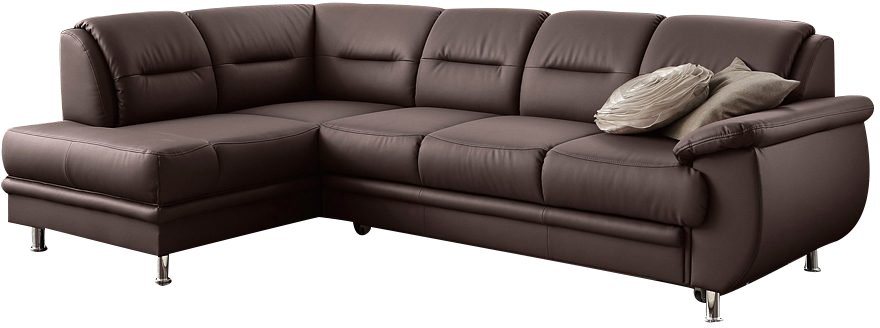 sit&more Ecksofa Mailand L-Form, B: 250 cm, Leder, Komfortsitzhöhe 46 cm, optional Schlaffunktion, Liegefläche: 194x122cm, Komfortpolsterung