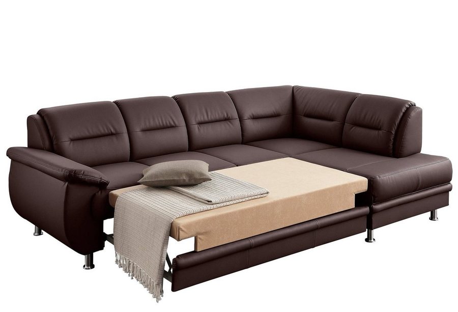 sit&more Ecksofa Mailand L-Form, B: 250 cm, Leder, Komfortsitzhöhe 46 cm, mit Schlaffunktion, Liegefläche: 194x122cm, Komfortpolsterung