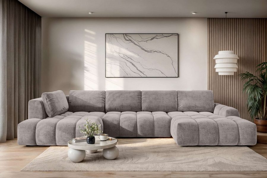 OTTO home Wohnlandschaft AZITA U-Form, Breite 363 cm - OTTO. Verlässliche Qualität., wahlweise als Schlafsofa mit Bettkasten, Bubble-Optik