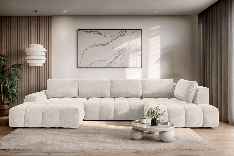 OTTO home Wohnlandschaft AZITA U-Form, Breite 363 cm - OTTO. Verlässliche Qualität., wahlweise als Schlafsofa mit Bettkasten, Bubble-Optik