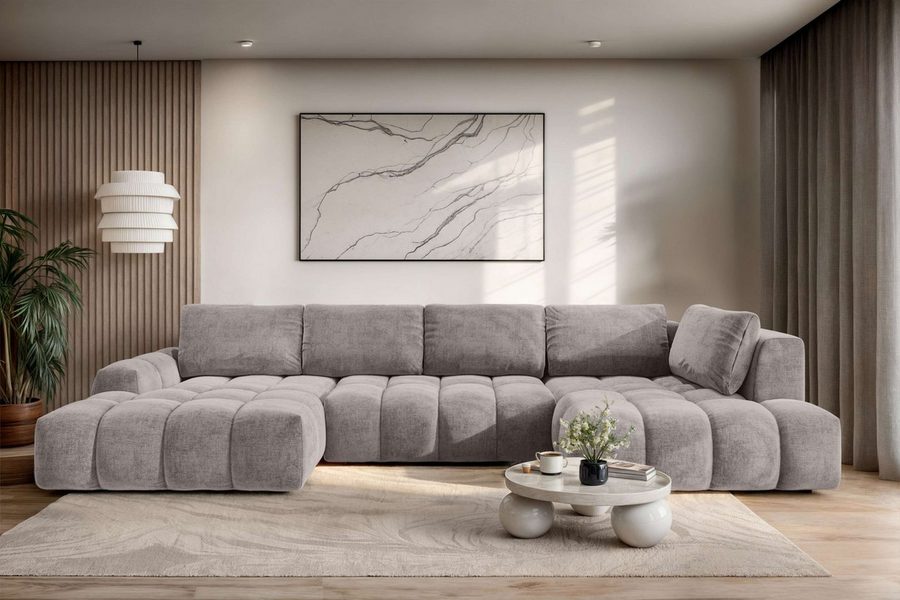 OTTO home Wohnlandschaft AZITA U-Form, Breite 363 cm - OTTO. Verlässliche Qualität., wahlweise als Schlafsofa mit Bettkasten, Bubble-Optik