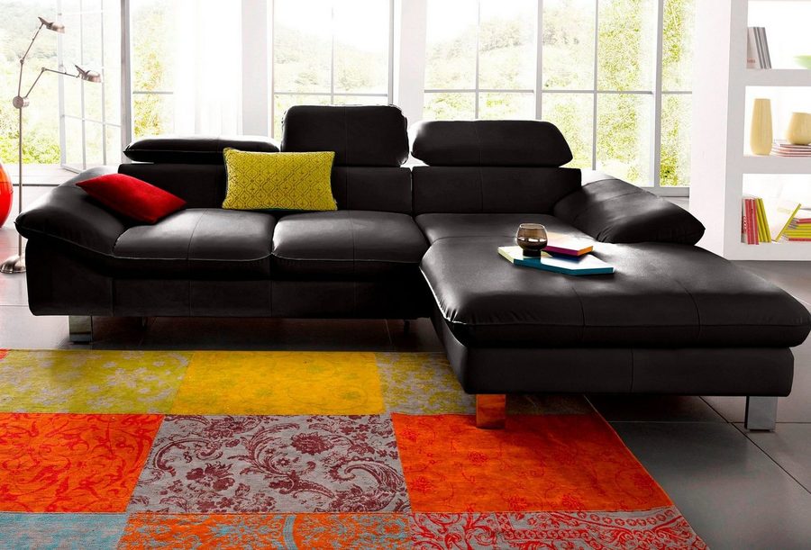 COTTA Ecksofa Driver L-Form, B: 268 cm, moderne Couch mit Wellenunterfederung, Leder, Kopfteilverstellung, opt. Schlaffunktion + XL Bettkasten, LF:191x129cm