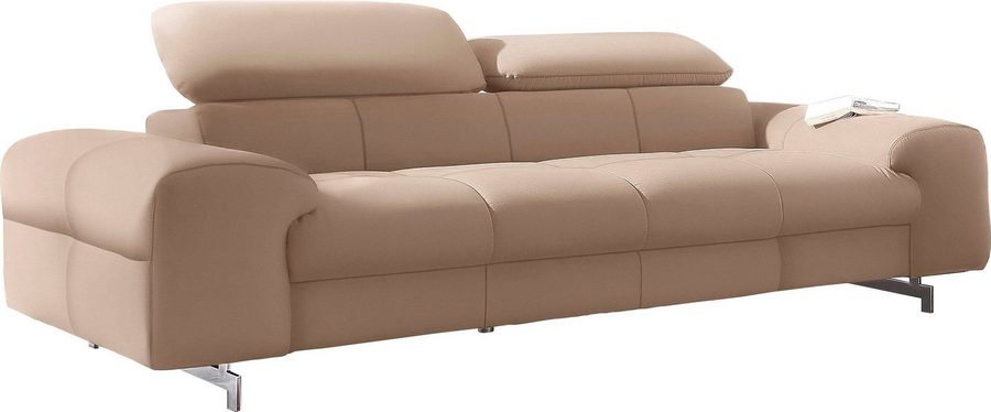 COTTA 3-Sitzer Chef, Big-Sofa mit Kopfteilverstellung, edle Metallkufen