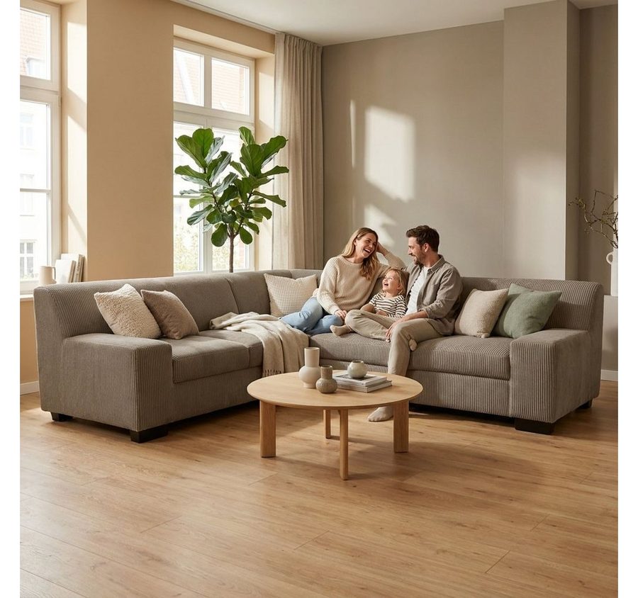 OTTO home Ecksofa Faxxe 249 x 214 cm, auch mit Schlaffunktion, aus haustierfreundlichem Pet Friendly Cord, L-Form