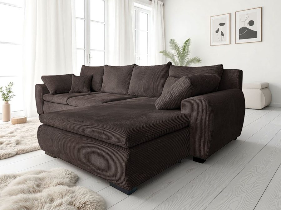 Home affaire Ecksofa Cara Mia L-Form, B: 325 cm, XXL-Sofa mit 4 Zierkissen, mit Schlaffunktion & Bettkasten, Liegefl. 145x270 cm