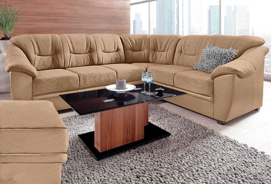 sit&more Ecksofa Savona L-Form, B. 262 cm, Komfortsitz, Eckcouch mit Stoff- & Lederwahl, mit Schlaffunktion, Liegefl. 120x195 cm