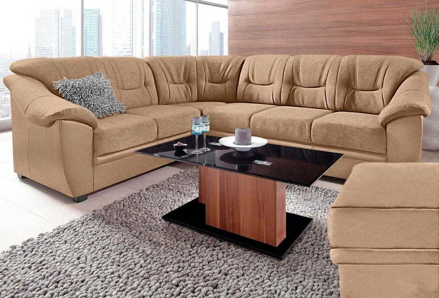 sit&more Ecksofa Savona L-Form, B. 262 cm, Komfortsitz, Eckcouch mit Stoff- & Lederwahl, optional Schlaffunktion, Liegefl. 120x195 cm