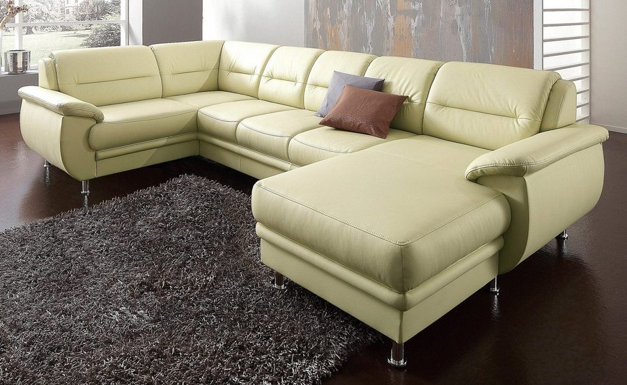 sit&more Wohnlandschaft Mailand U-Form, B: 312 cm, XXL-Couch mit Komfortpolsterung, mit Schlaffunktion, Liegefl. 122x247 cm, diverse Lederqualitäten
