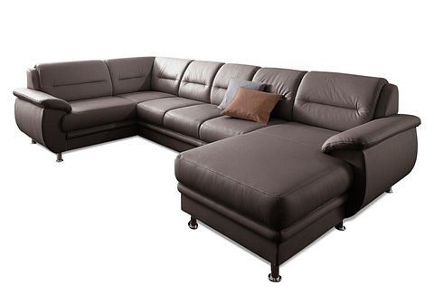 sit&more Wohnlandschaft Mailand U-Form, B: 312 cm, XXL-Couch mit Komfortpolsterung, mit Schlaffunktion, Liegefl. 122x247 cm, diverse Lederqualitäten