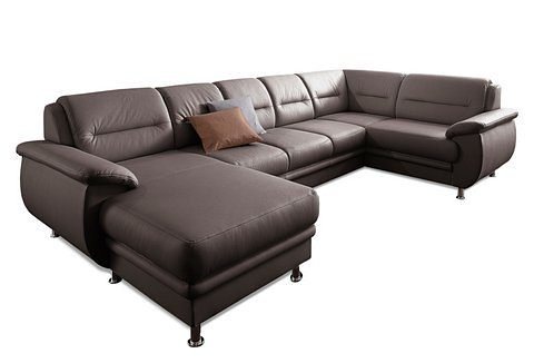 sit&more Wohnlandschaft Mailand U-Form, B: 312 cm, XXL-Couch mit Komfortpolsterung, mit Schlaffunktion, Liegefl. 122x247 cm, diverse Lederqualitäten