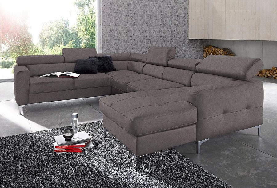 COTTA Wohnlandschaft Sammy U-Form, B: 304 cm, Kopfteilverstellung, optional Schlaffunktion & Bettkasten