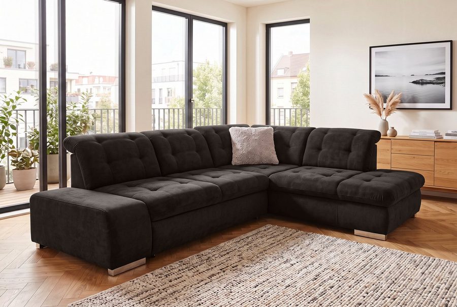 sit&more Ecksofa Pale L-Form, inklusive Kopfteilverstellung, wahlweise mit Schlaffunktion