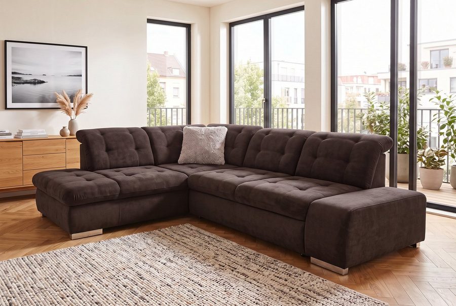 sit&more Ecksofa Pale L-Form, inklusive Kopfteilverstellung, wahlweise mit Schlaffunktion