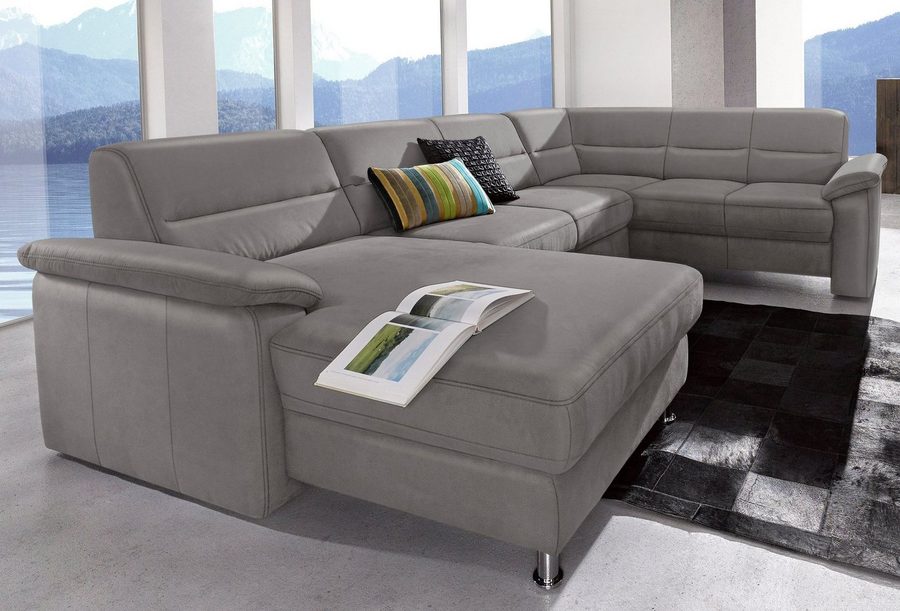 sit&more Wohnlandschaft Ascara U-Form, B:312cm, klassisches Design, Taschenfederkernpolsterung, inklusive Boxspring/Federkern-Polsterung, wahlweise mit Schlaffunktion