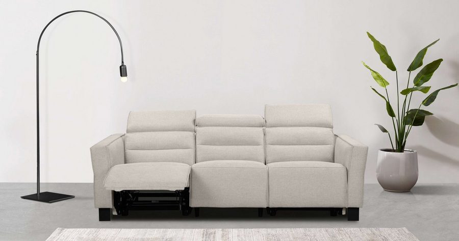 OTTO home 3-Sitzer Carpari Webstoff, 224 cm, man./elektr. Relaxfunktion, (USB A/C), sowie Kopfteilverstellung