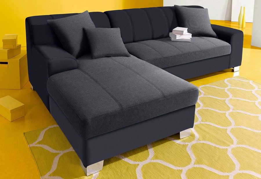 DOMO collection Ecksofa TURAH 239x152 cm, inkl. Zierkissen, moderne Steppung, wahlw. mit Bettfunktion, L-Form, Unser Dauertiefpreis