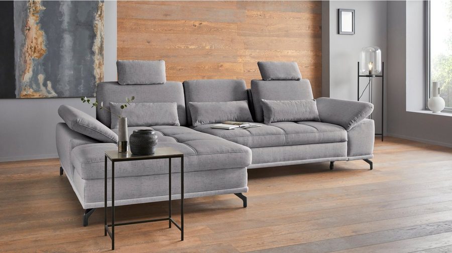 OTTO home Ecksofa Costello L-Form, B: 301cm, Sitztiefen & Armteilverstellung, Federkern, 3 Nierenkissen, optional Schlaffunktion & Bettkasten
