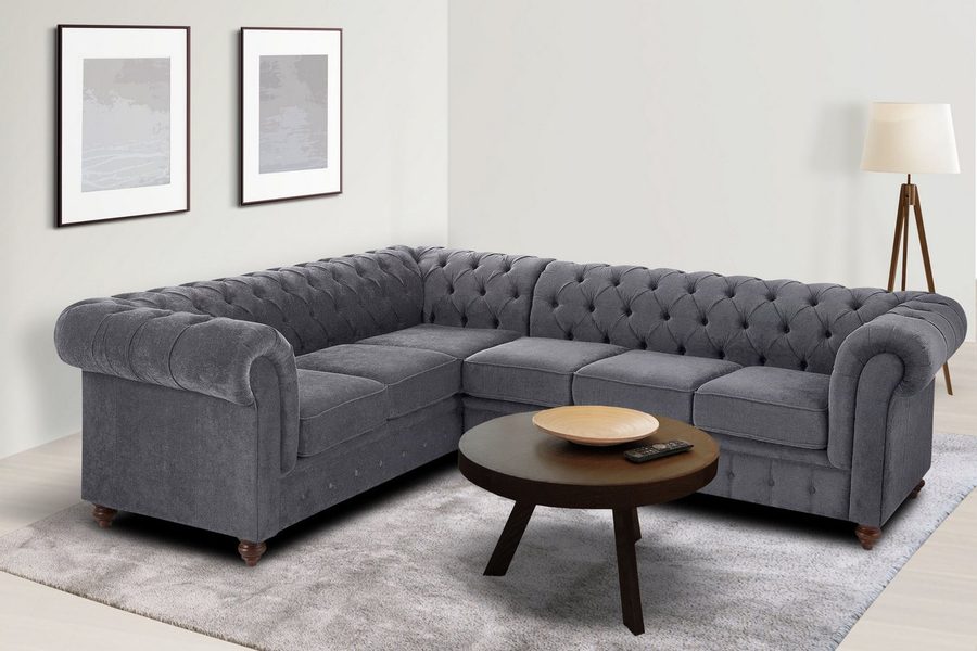 OTTO home Chesterfield-Sofa Chesterfield Ecksofa, auch in Leder L-Form, hochwertige Knopfheftung, langer Schenkel links oder rechts wählbar