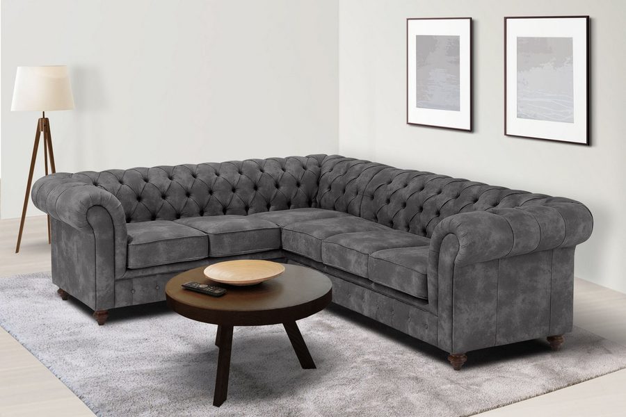 OTTO home Chesterfield-Sofa Chesterfield Ecksofa, auch in Leder L-Form, hochwertige Knopfheftung, langer Schenkel links oder rechts wählbar