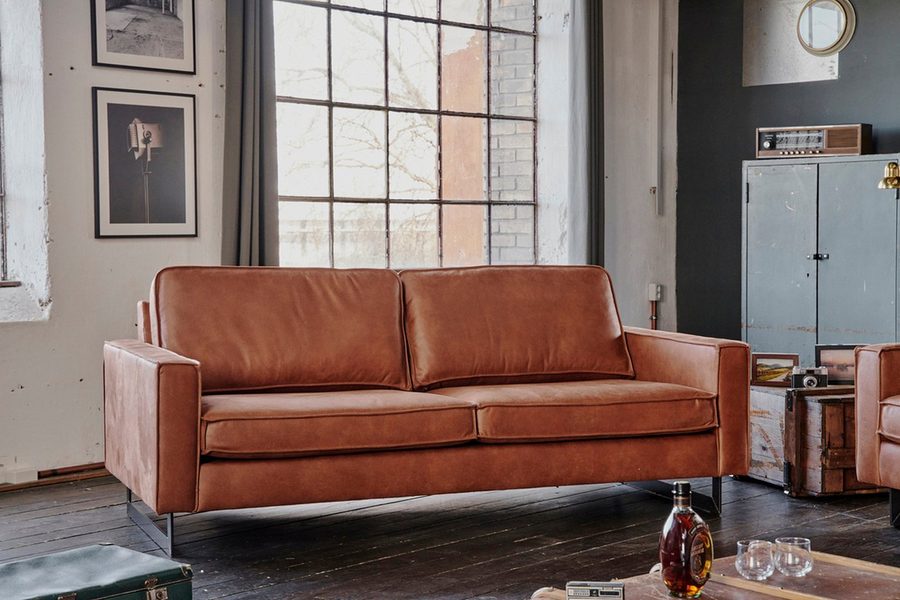 KAWOLA Sofa VILNIUS, Couch Lederfaserstoff, 2-Sitzer oder 3-Sitzer, verschiedene Farben